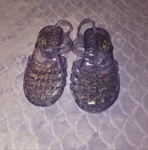 Purple Glitter Jelly Sandals